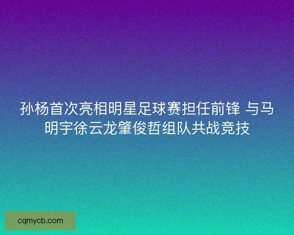 孙杨首次亮相明星足球赛担任前锋 与马明宇徐云龙肇俊哲组队共战竞技