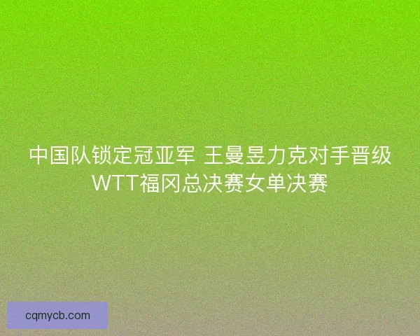 中国队锁定冠亚军 王曼昱力克对手晋级WTT福冈总决赛女单决赛